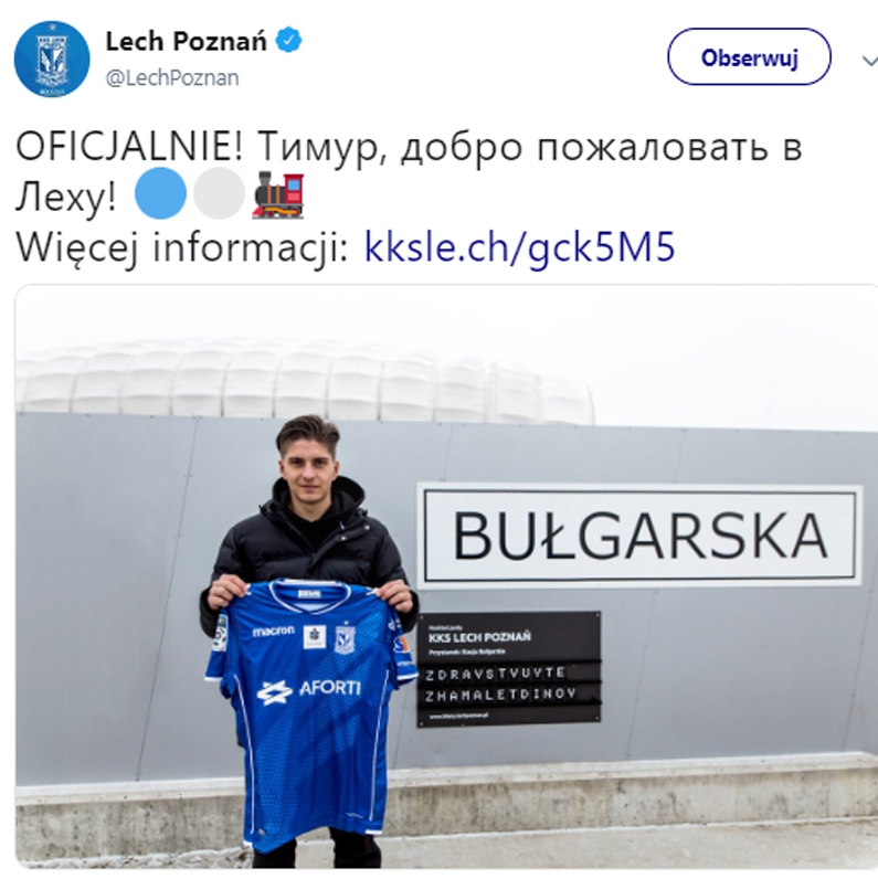 OFICJALNIE! Timur Zhamaletdinov w Lechu Poznań!